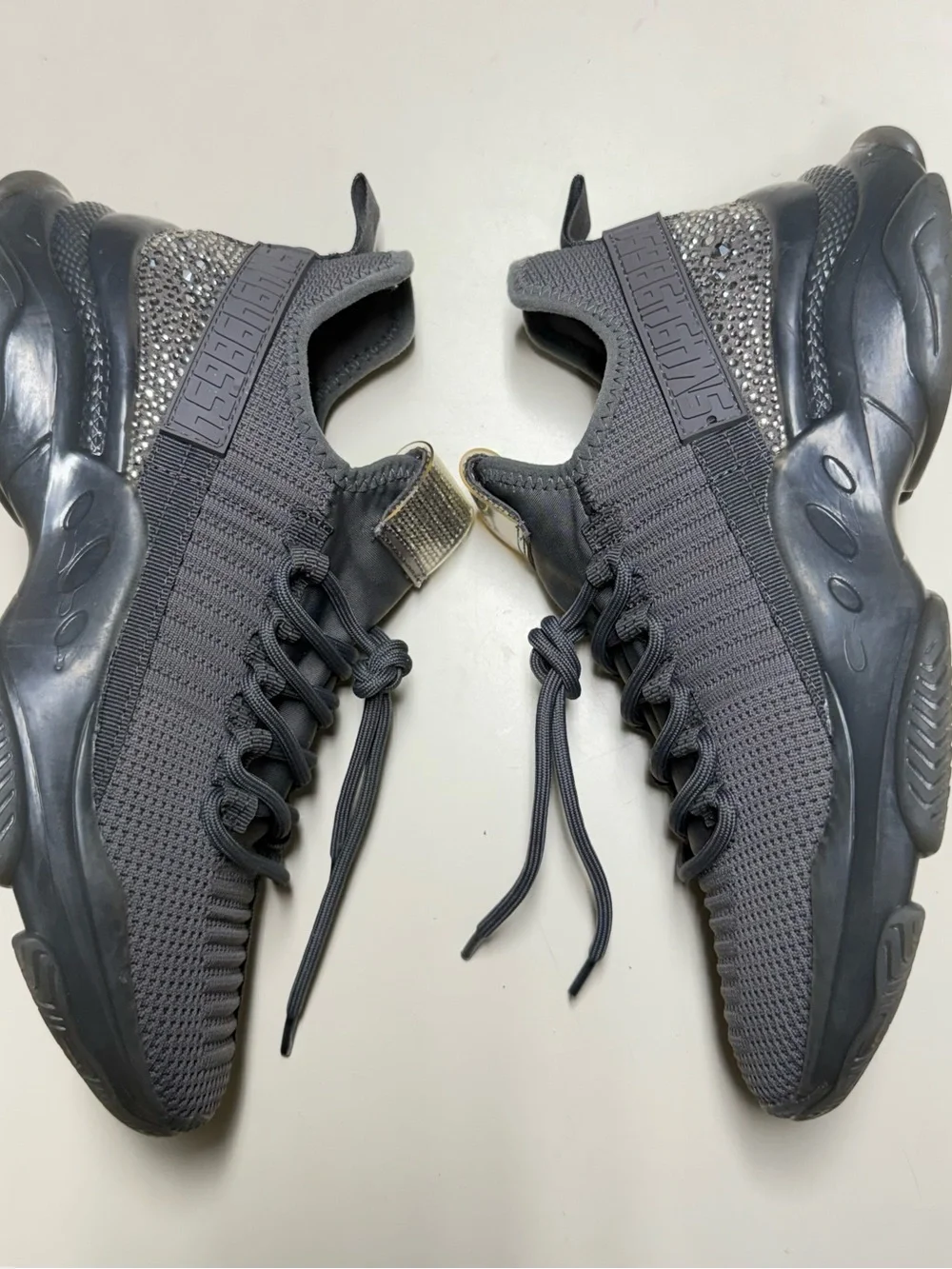 Steve Madden Maxima-R Iridescent Rhinestone Sneakers Women Size 9.5